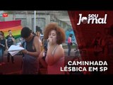 Mulheres marcham contra lesbofobia na 15º Caminhada Lésbica e Bissexual