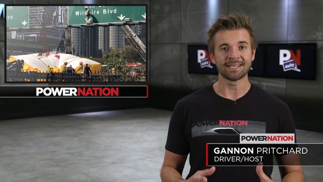 Pollution Protester Jumped Off Highway Sign With Style