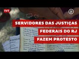 Em clima de carnaval, servidores das Justiças Federais do RJ fazem protesto