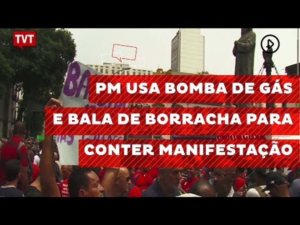 No RJ, PM usa bomba de gás e bala de borracha p...