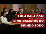 Ex-presidente Lula fala com sindicalistas do mundo todo, que estão em Nova York