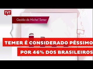 Michel Temer é considerado ruim ou péssimo por 46% dos brasileiros