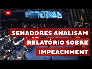 Senadores analisam relatório que pede o impeachment de Dilma Rousseff