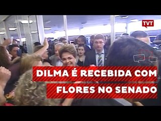 Dilma é recebida com flores no senado