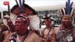 Líderes indígenas fazem ato, em Brasília, por demarcação de reservas