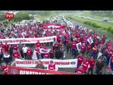 Trabalhadores de uma fábrica de extintores param a rodovia dos Imigrantes