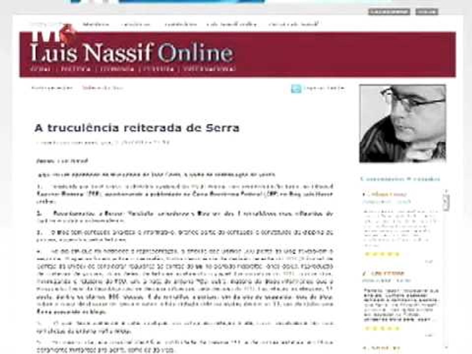 "Tentativa de censurar os blogs e páginas de internet é um tiro no pé para Serra"