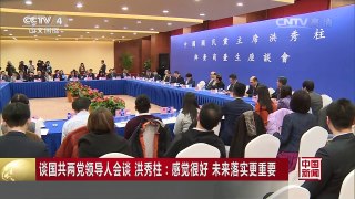 [中国新闻]谈国共两党领导人会谈 洪秀柱：感觉很好 未来落实更重 | CCTV-4