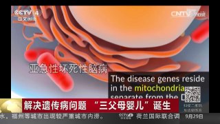 [中国新闻]解决遗传病问题“三父母婴儿”诞生 | CCTV-4
