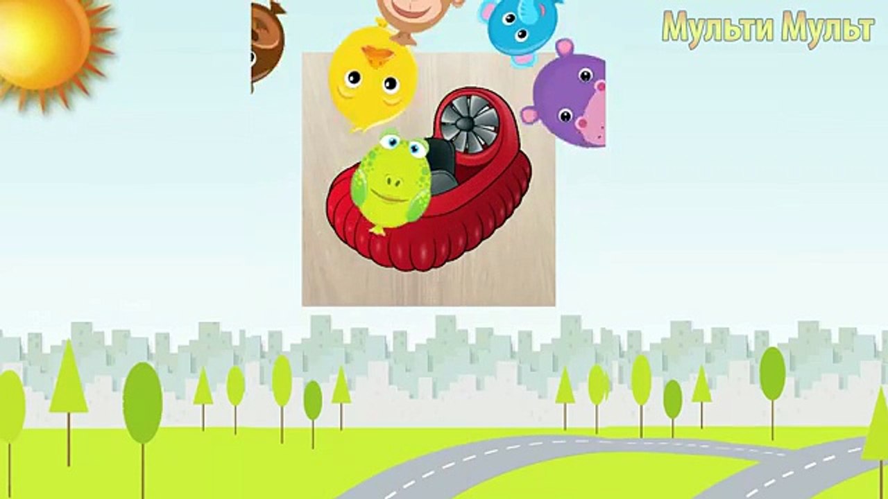 Transport for kids - Police car, ambulance, school bus - Vehicles Puzzle for children