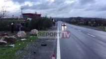 Report TV - Aksident në Lezhë, 'Benzi' del nga rruga, plagoset shoferi dhe dy pasagjere