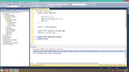 Part-3 Table Constraints in SQL NOT NULL , DEFAULT