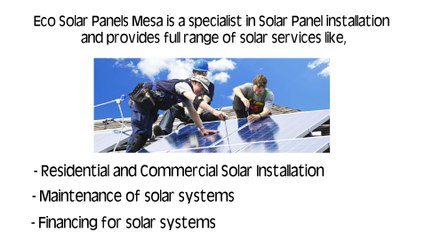Eco Solar Panels Mesa