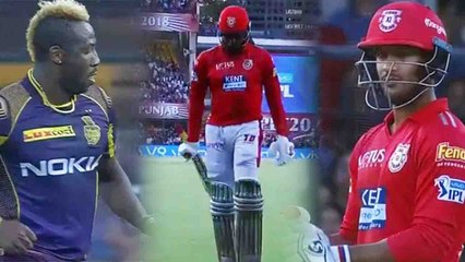 IPL 2018 : Chris Gayle and Mayank Agarwal dismissed in one over of Andre Russell | वनइंडिया हिंदी