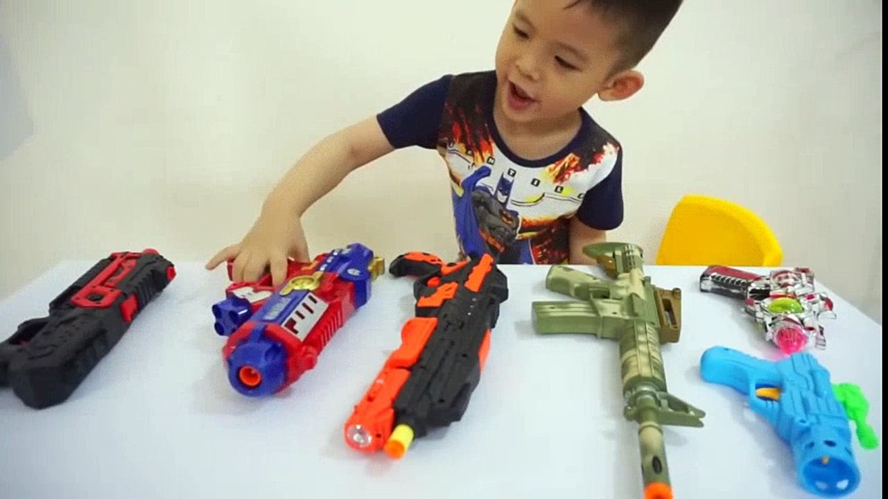 Learn colors with colored toy guns for kids, children   Learning Colours for toddlers & babies-