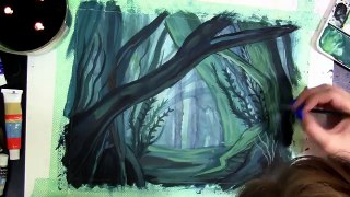 Gouache & Watercolor SPEEDPAINT! Underwater Forest