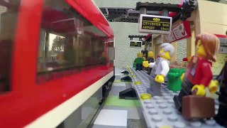 High speed train hits Lego Garbage truck