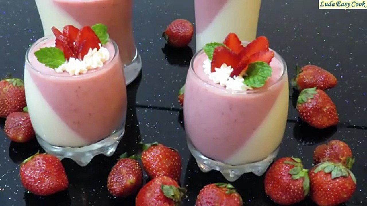 ВКУСНЫЙ ДЕСЕРТ Панна Котта с клубникой Итальянский десерт - Panna Cotta dâu Dessert strawberry