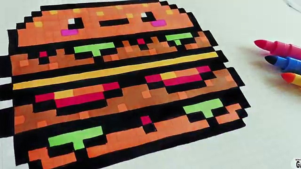 Handmade Pixel Art - How To Draw Kawaii Big Mac #pixelart