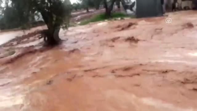 Suriye'de Şiddetli Yağışlar Sebebiyle Çadır Kent Sular Altında Kaldı - Azez