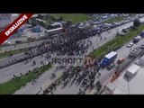 Report TV - Pamjet me dron, protestuesit e opozitës bllokojnë autostradën Tiranë - Durrës