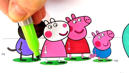 下载视频: Peppa Pig Daddy Pig Workout Coloring Book Pages Fun Learning Videos For Kids with Colored Markers