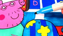 Peppa Pig Daddy Pig with Old Chair Coloring Book Pages Videos For Kids with Colored Markers