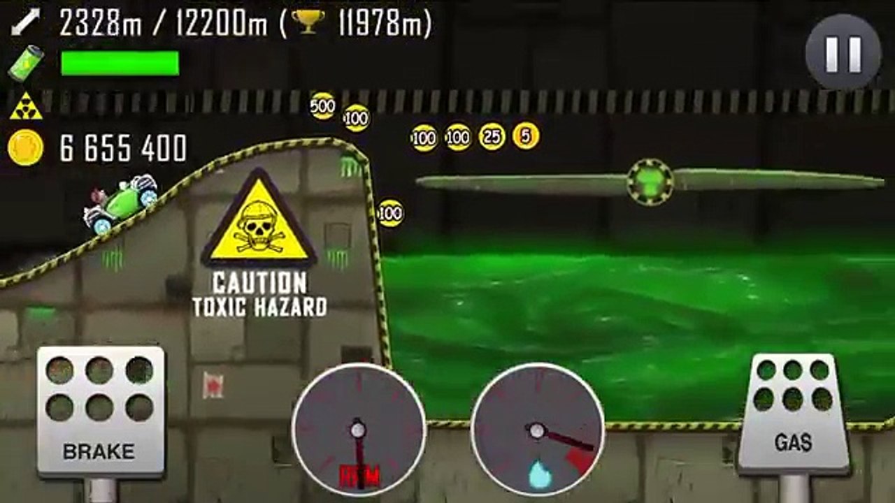 Hill Climb Racing - Nuclear Plant / Electric Car 14959m