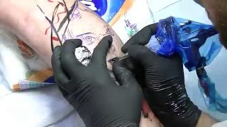 Black and white portrait - Tattoo time lapse