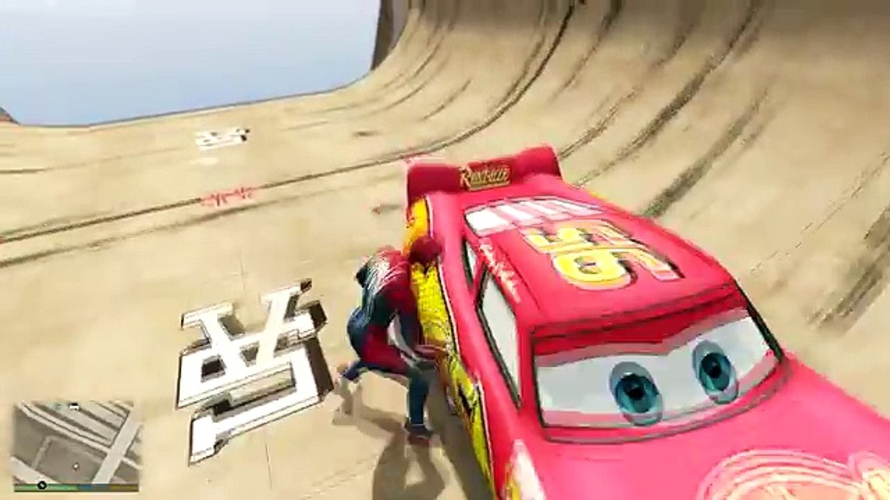 Lightning McQueen in Funny Spiderman Cartoon with Nursery Rhymes | spiderman cartoon elsa