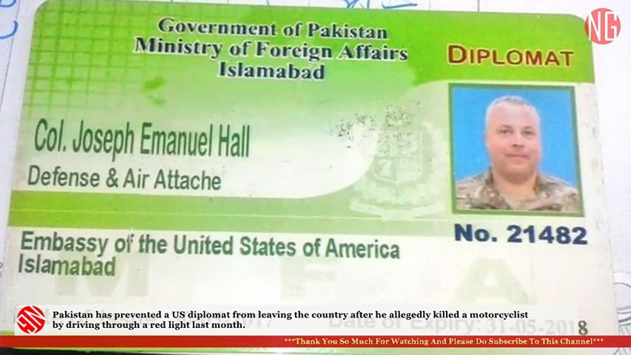 US Diplomat Drives Thru Red Light, Kills Motorcyclist In Pakistan - Denied Clearance To Leave The Country