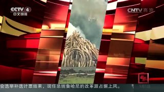 [中国新闻]反偷猎 肯尼亚焚毁超百吨象牙 | CCTV-4