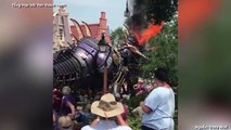 Rồng robot tại công viên Walt Disney World bốc cháy dữ dội khiến du khách hoảng loạn