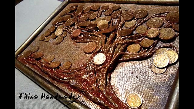 DIY/ Денежное дерево своими руками.Панно/Как сделать денежное дерево?
