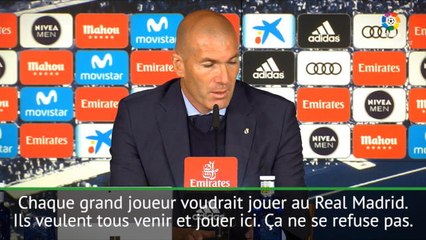 Transferts - Zidane : "Neymar ? Tous les grands joueurs aimeraient jouer au Real"