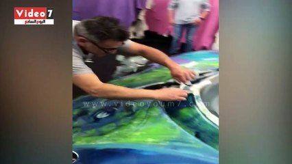 شاليمار شربتلى ترسم أغلى سيارة فى العالم لتوضع فى متحف "باجانى" بإيطاليا