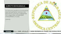 Ejército de Nicaragua hace un llamado a detener la violencia