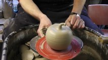 Making _ Throwing a ceramic clay pottery