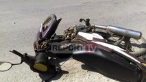 Report TV - Aksident në Divjakë, makina përplas motorin, një i plagosur