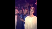 Justin Bieber & Scooter Braun dancing to What Do You Mean at nightclub in Atlant