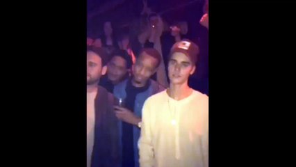 Justin Bieber & Scooter Braun dancing to What Do You Mean at nightclub in Atlant