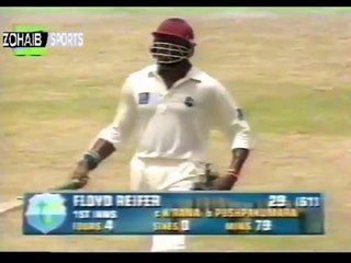 Ravindra Pushpakumara 2 wickets vs West Indies Ist Test at St John's in 1997