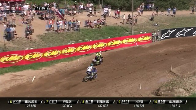 Jago Geerts passes Henry Jacobi - MX2 Race 1 - MXGP of Latvia 2018