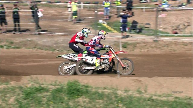 Jago Geerts vs Ben Watson Battle for second - MX2 Race 2 - MXGP of Latvia 2018