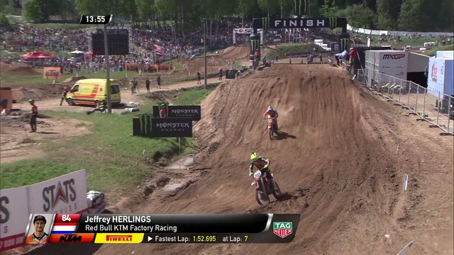 Jeffrey Herlings passes Antonio Cairoli - MXGP Race 1 - MXGP of Latvia 2018