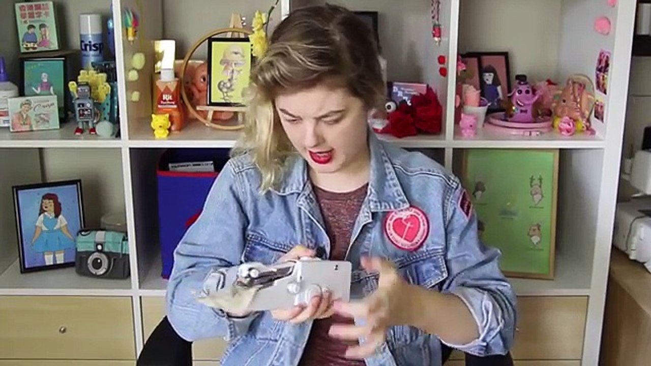 Trying a Handheld Sewing Machine