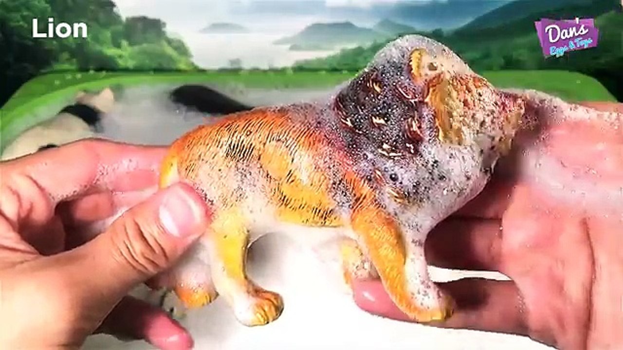 10 JUNGLE ANIMALS SURPRISE TOYS IN BUBBLES - Lion White Tiger Rhino Hippo Zebra
