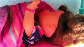 BABY ALIVE Real Surprises Dolls Sneak out of bed and goes in backyard + Kara + Sophie tell lies!