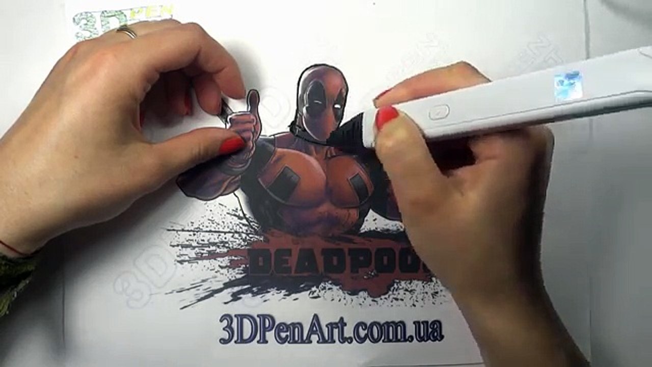3D PEN LESSON. Дэдпул - 3д ручка.