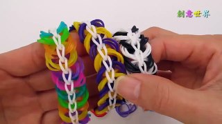 彩虹圈手鍊 Triple Link Chain Bracelet(Loomless) - 彩虹編織器中文教學 Rainbow Loom Chinese Tutorial